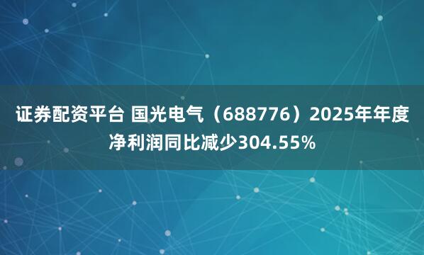 证券配资平台 国光电气（688776）2025年年度净利润同比减少304.55%